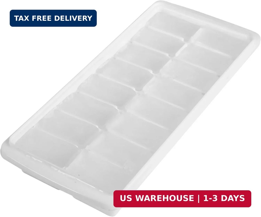 4 Pack 64 Slots White Stackable Ice Cube Tray for Freezer - Easy Release Icecube