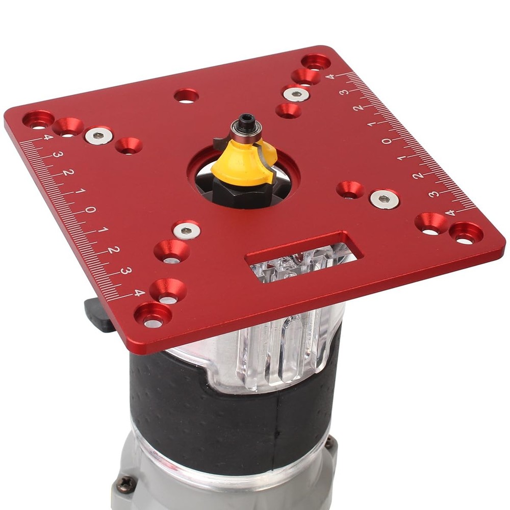 KETIPED Aluminium Router Table Insert Plate,Mini Red(single Plate)