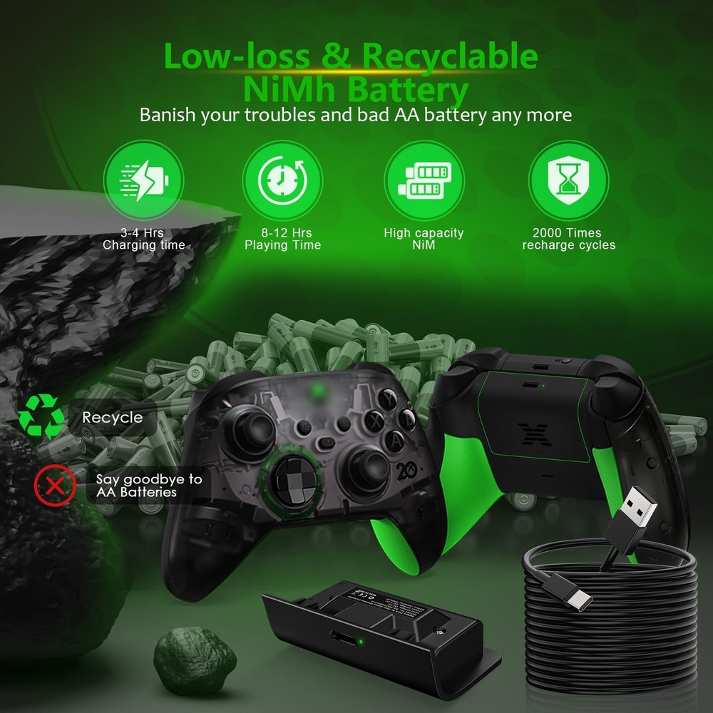 Controller Battery Pack Compatible with Xbox Series S/X with Type-C Charging