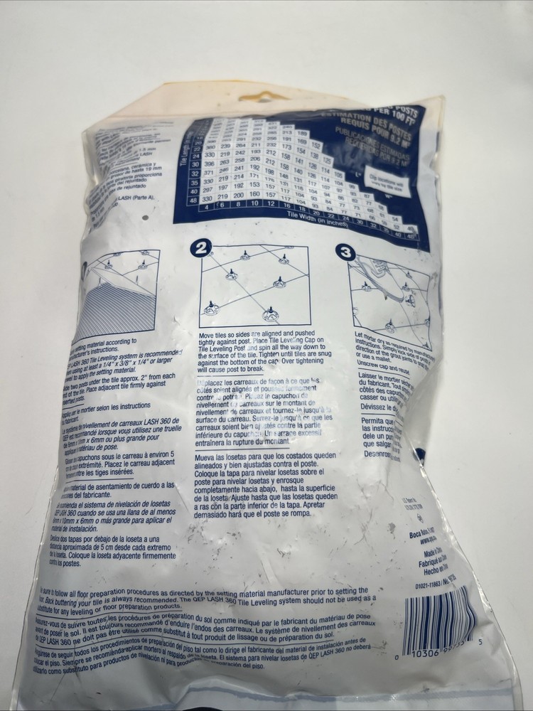 QEP LASH Tile Leveling System Project Pack, 1/16"/ 1.5mm - 100 pack.