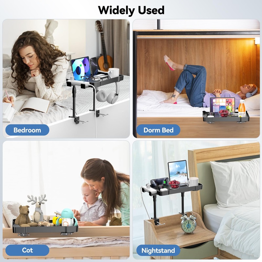 Bedside Shelf Bunk Bed Shelf Bedside Organizer Adjustable Height Top Bunk Bed...