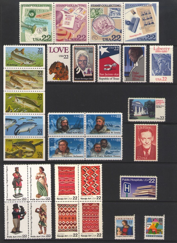 1986 U.S. COMMEMORATIVE YEAR SET *31 STAMPS* MINT-NH