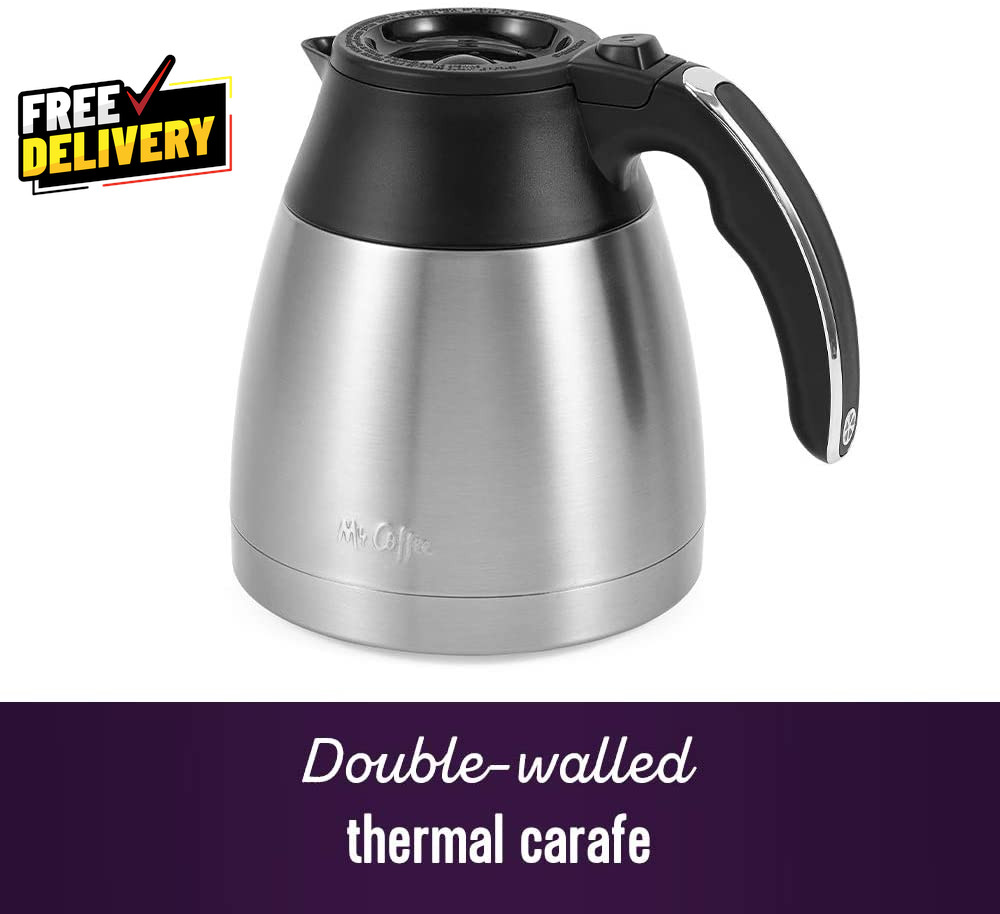 10Cup Programmable Coffee Maker Insulated Thermal Carafe Brew Strength Selection
