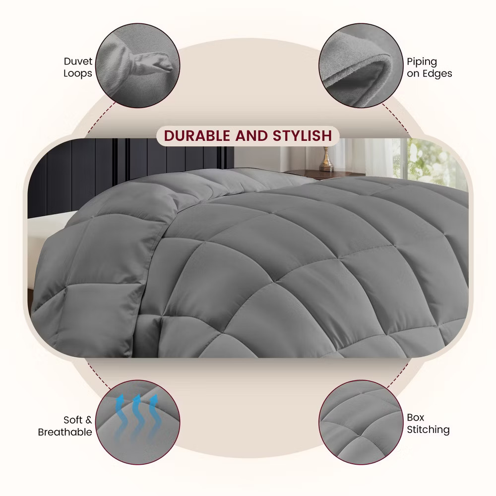 Twin Comforter Ultra Soft Hypoallergenic Breathable Solid 1Pc Comforter Durable