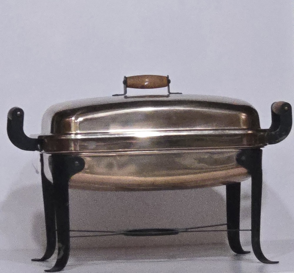 Chafer Dish Copper Tone w/ Serving Pan Handles 8 quart