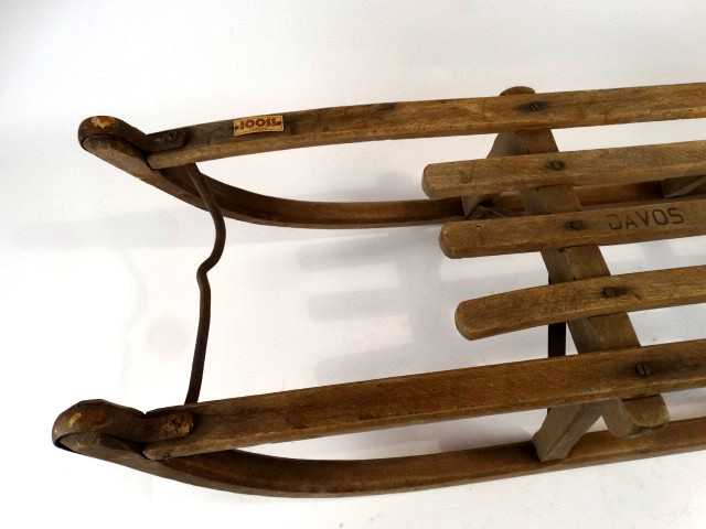 WWII Vintage Davos Wood Sled