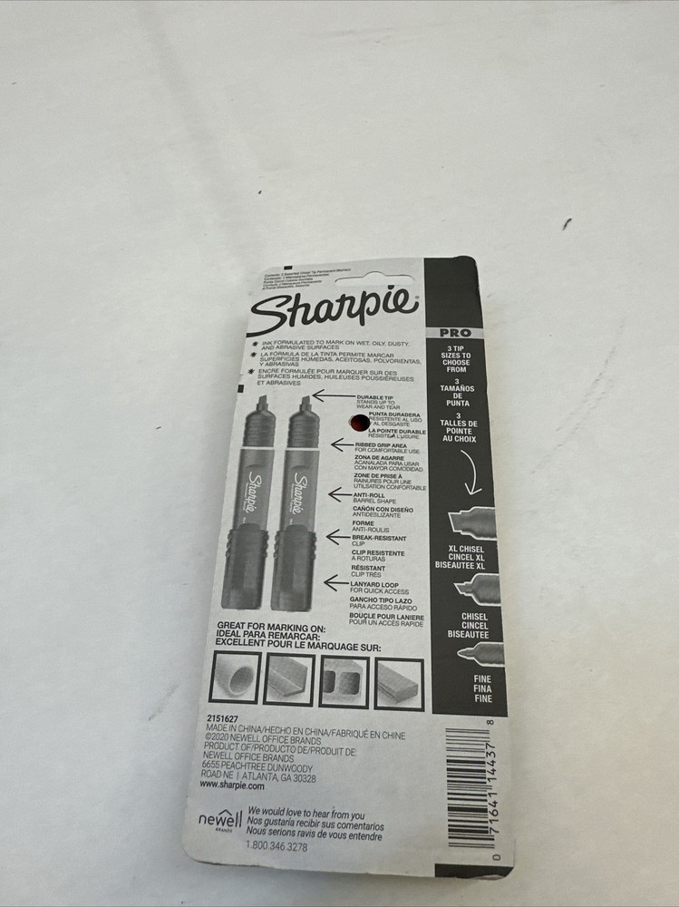 Sharpie 2018333 Permanent Marker Set,Chisel,Pk2