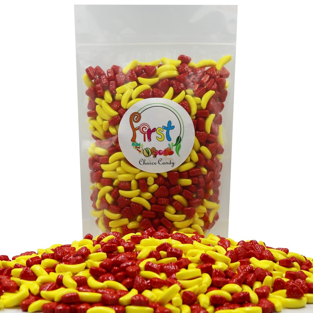 STRAWBERRY & BANANA ASSORTED MINI HARD CANDIES