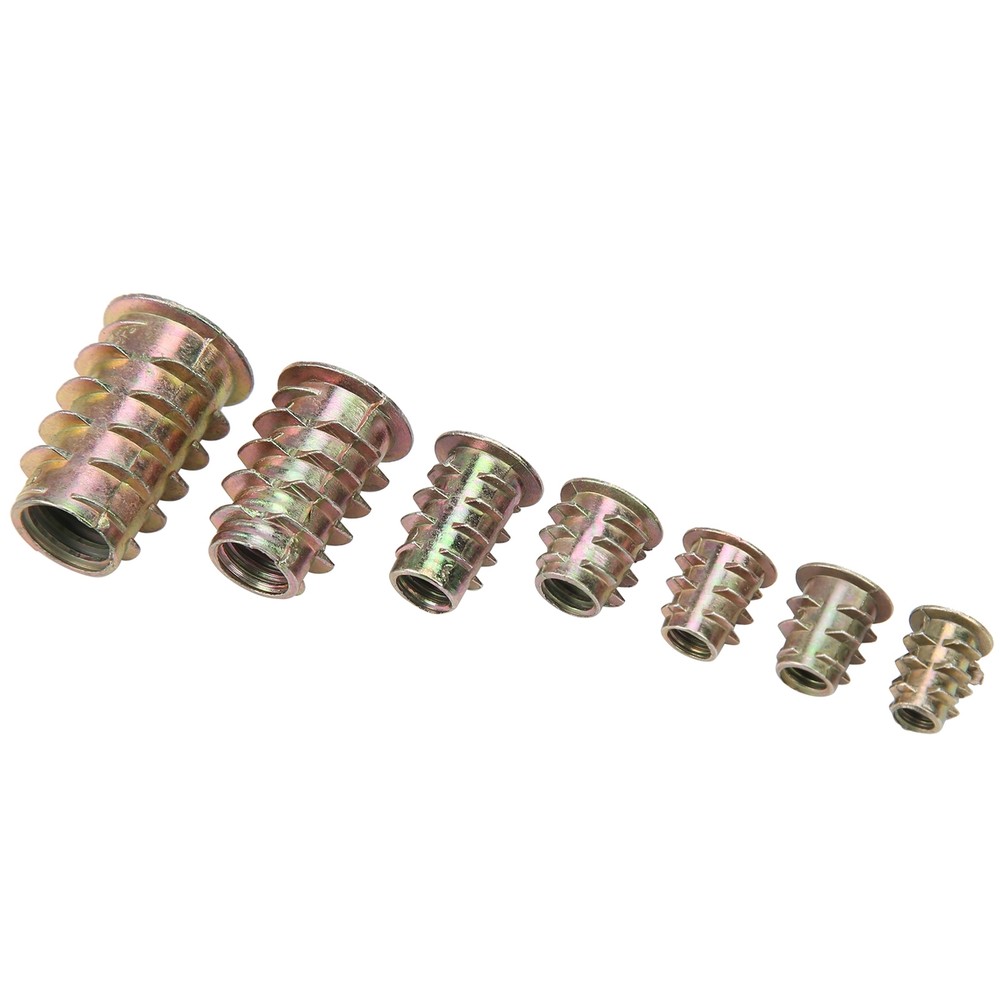 100Pcs Hex Socket Drive Insert Nuts Set Thread Screw Fasteners M4/M5/M6/M8/M10