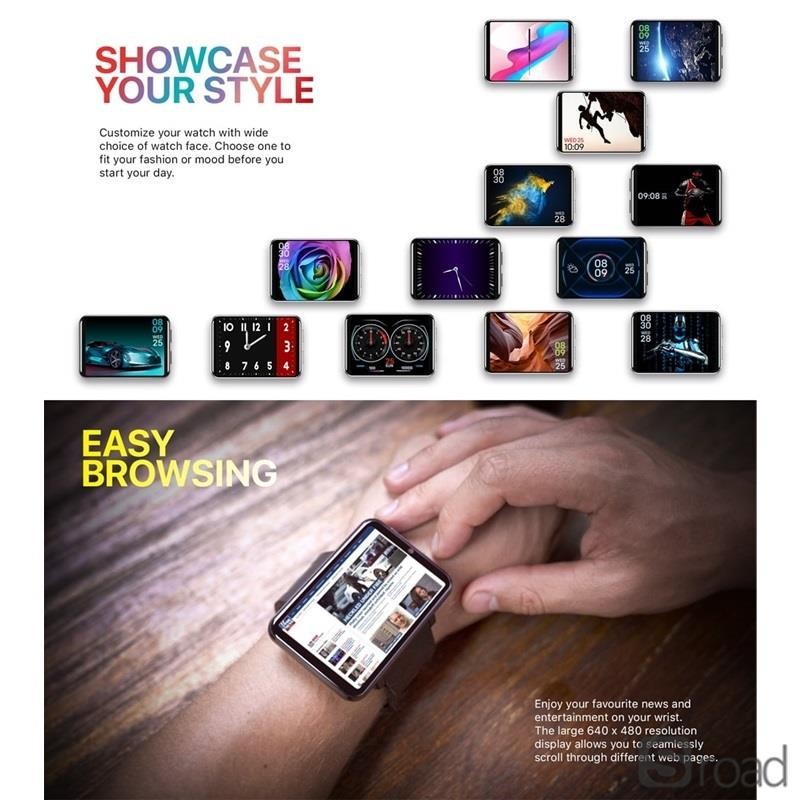 Android Smart Watch 2.86" IPS Screen 5MP Camera NFC GPS WiFi Bluetooth