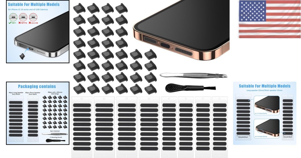 Ultimate 120Pcs USB-C Device Care Kit: Plugs, Covers & Cleaning Precision Tools