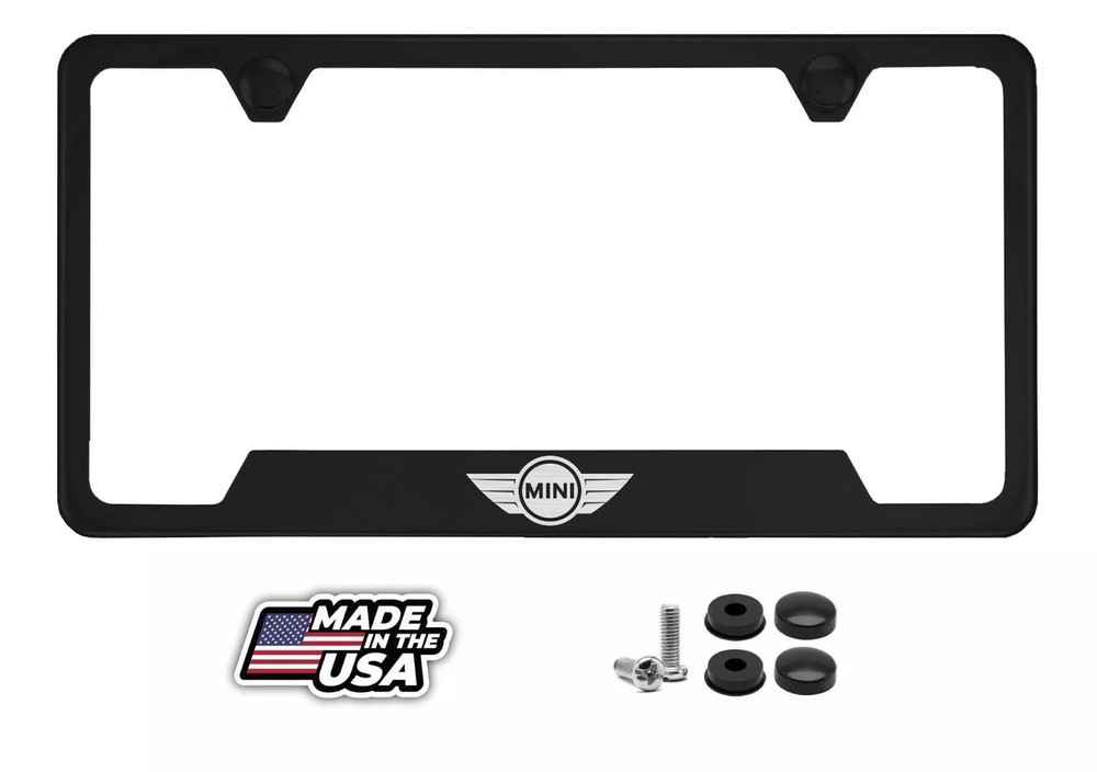 Black License Plate Frame For Mini