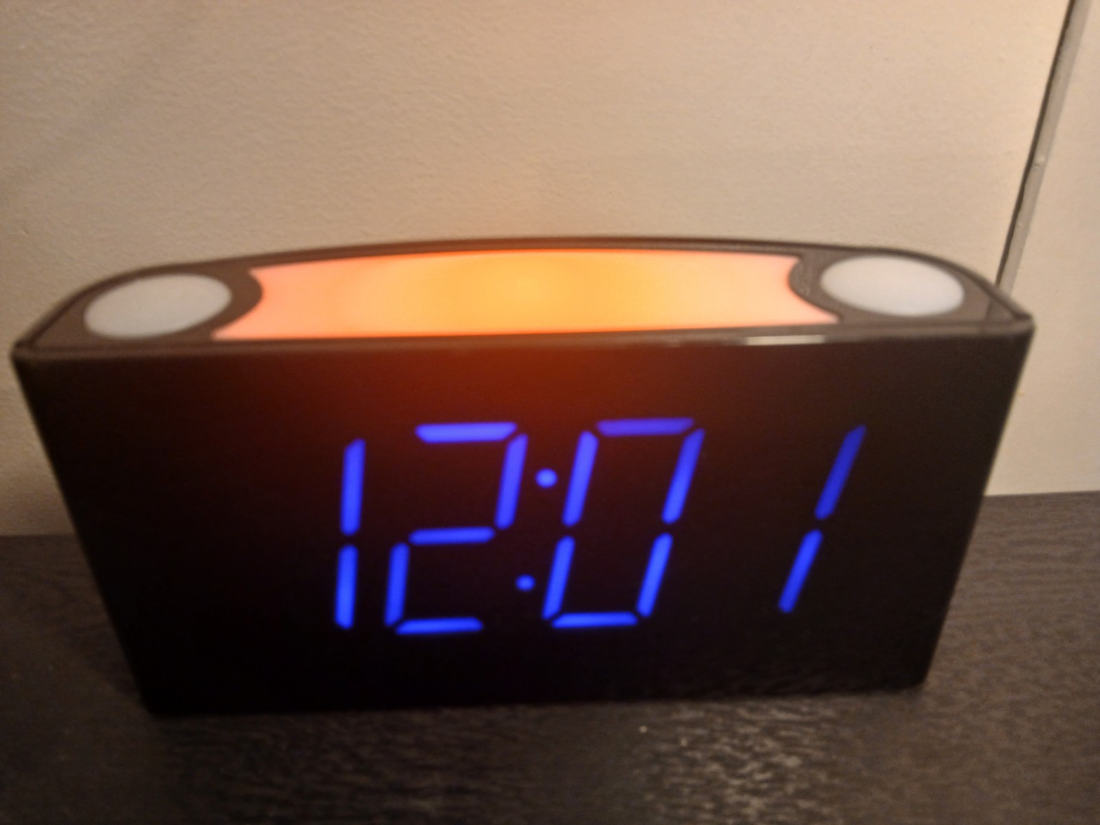Alarm Clock 7.5" Large Display LED Digital Clock with 7 Color Nightlight+ 2 Usb