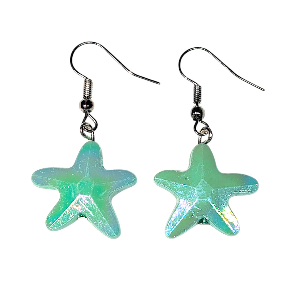 Green Starfish Earrings