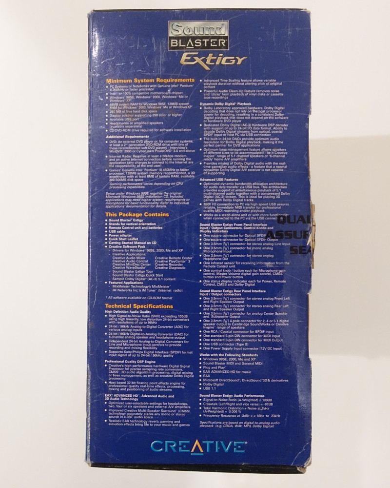 Creative Labs Sound Blaster Extigy w/ Original Box