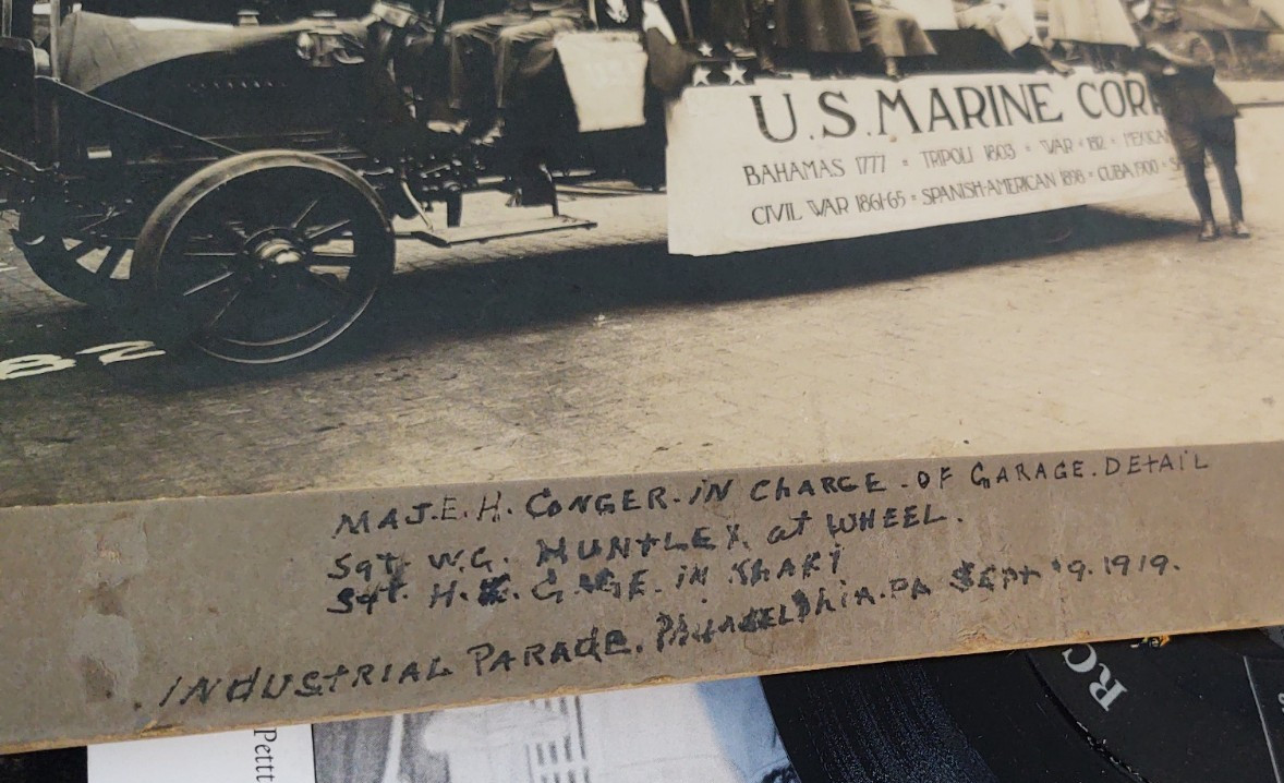RARE 1919 Original USMC Photo 12X10" US marines ,Phila Parade , Opha May Johnson