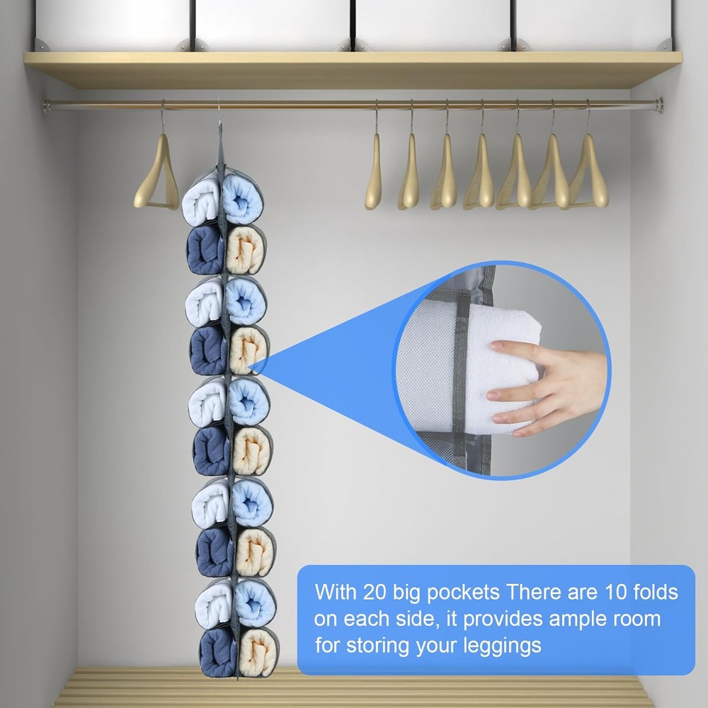 Hanging Legging Organizer, Storage 1pack-grey