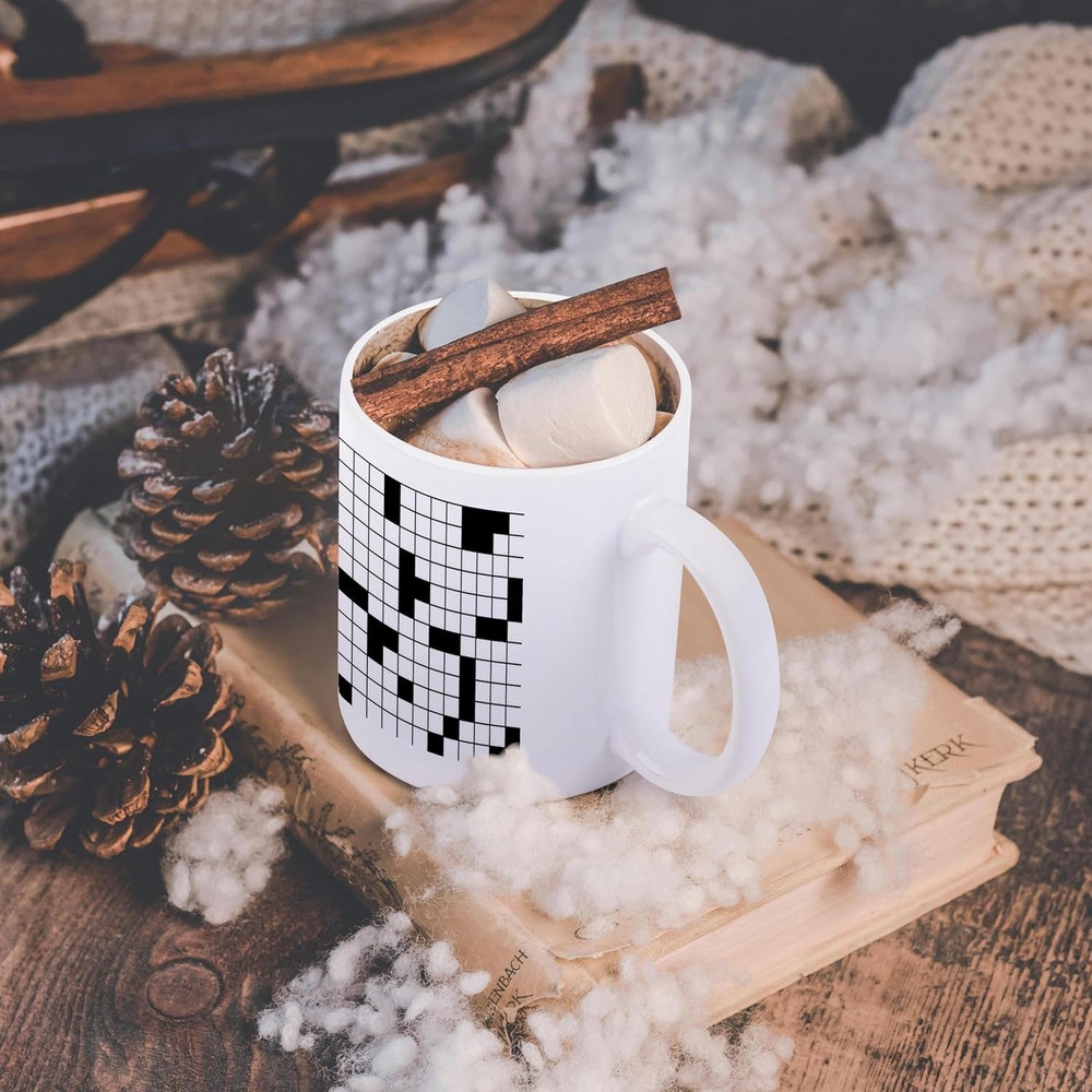 Crossword Pattern, Magic Transforming Mug, 11-Ounce