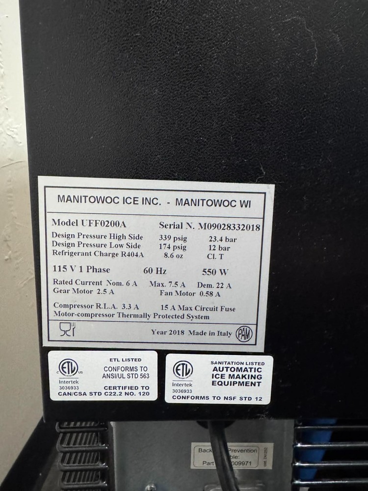 Manitowoc UFF0200A Ice Machine