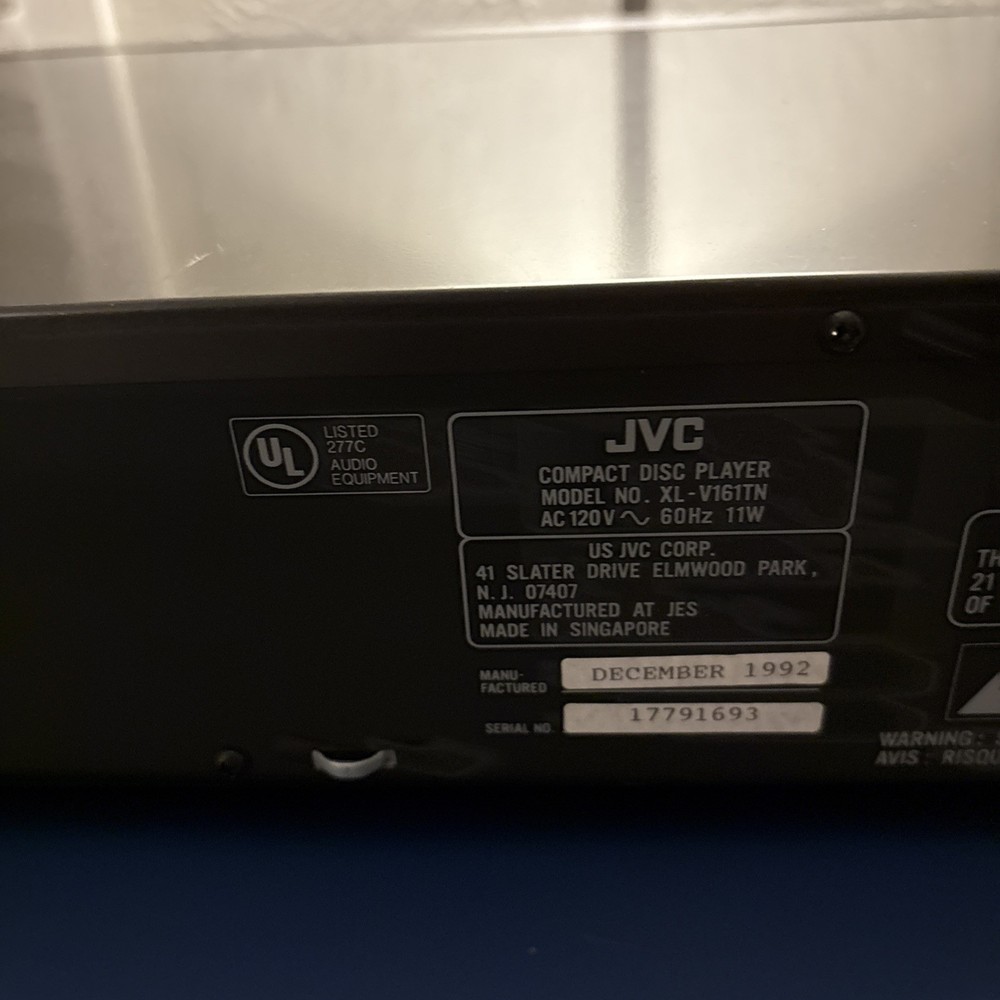 JVC XL-V161TN Compact Disc Player