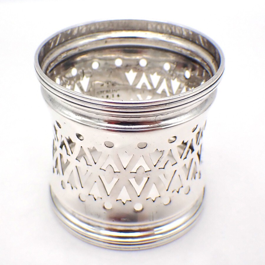 Open Work Napkin Ring Gorham Sterling Silver Mono J