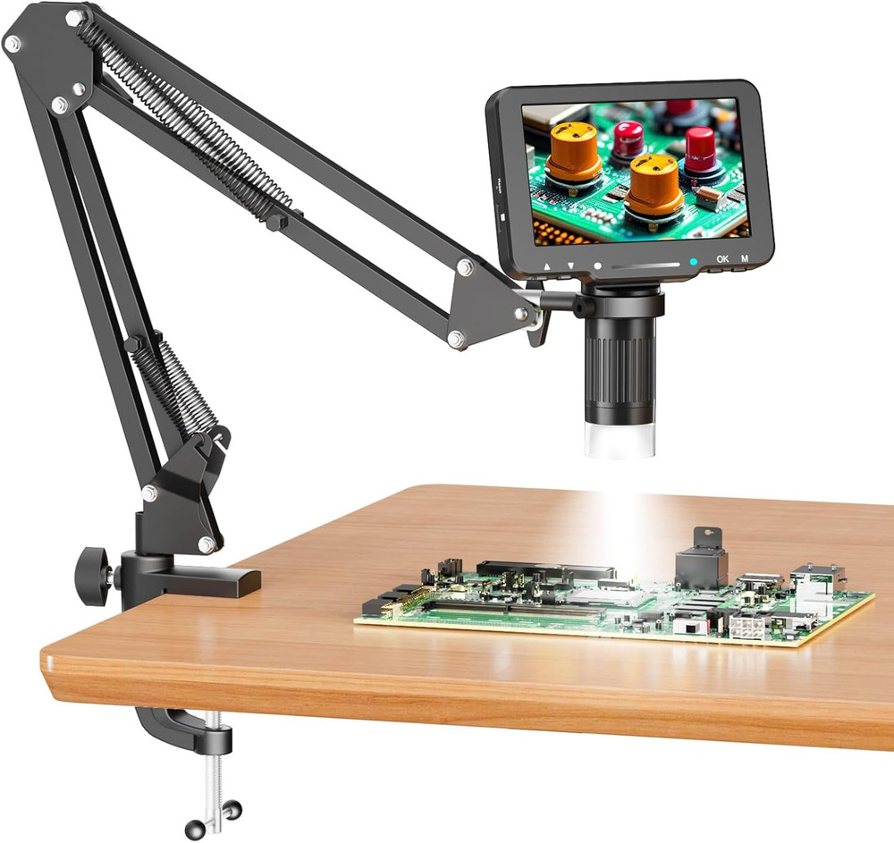 5" LCD Digital Microscope, 1000X Magnification Soldering Microscope for Electron