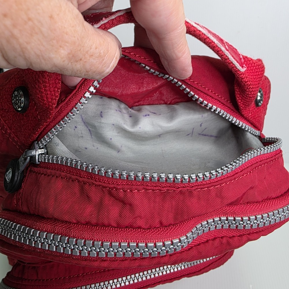 Kipling Seoul Backpack Multiple Pockets Red 16" x 13" - READ