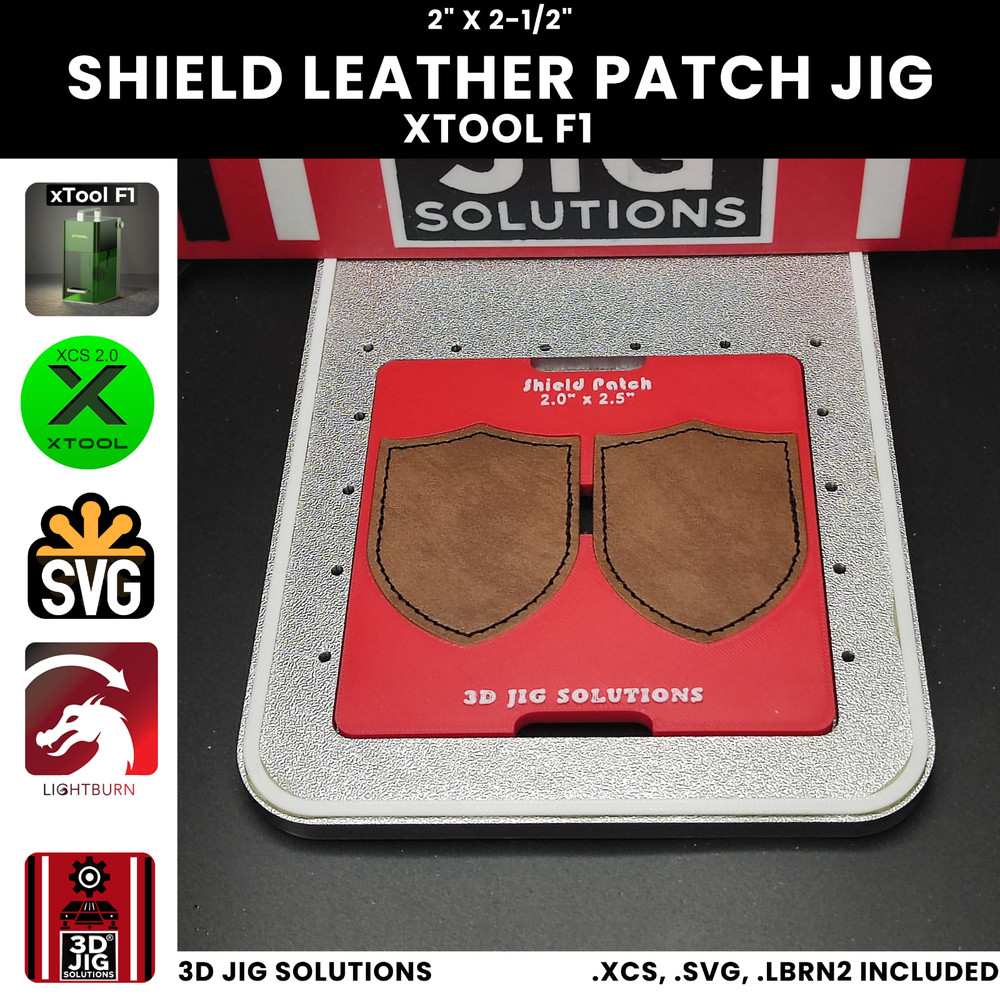 xTool F1 Leather Hat Patch Jig | Shield Shape Laser Engraving Template
