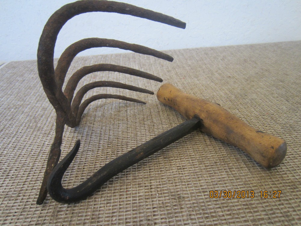 PR OF OLD, NAUTICAL, WROUGHT IRON WORK TOOLS