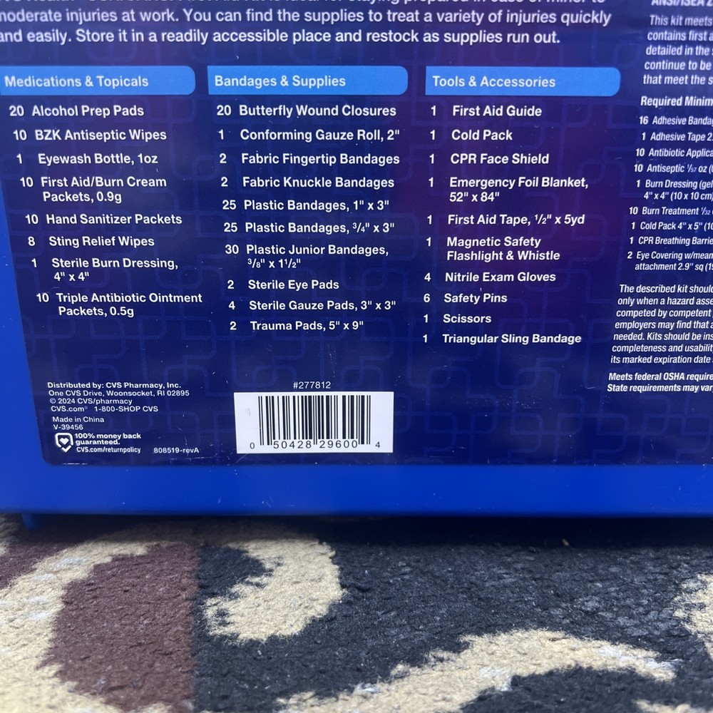 Basic First Aid Kit 200-Piece Osha /Ansi CVS