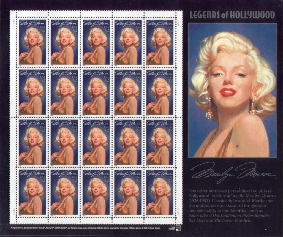 2967 Missing Star Perf Error / EFO Sheet "Marilyn Monroe" Mint NH
