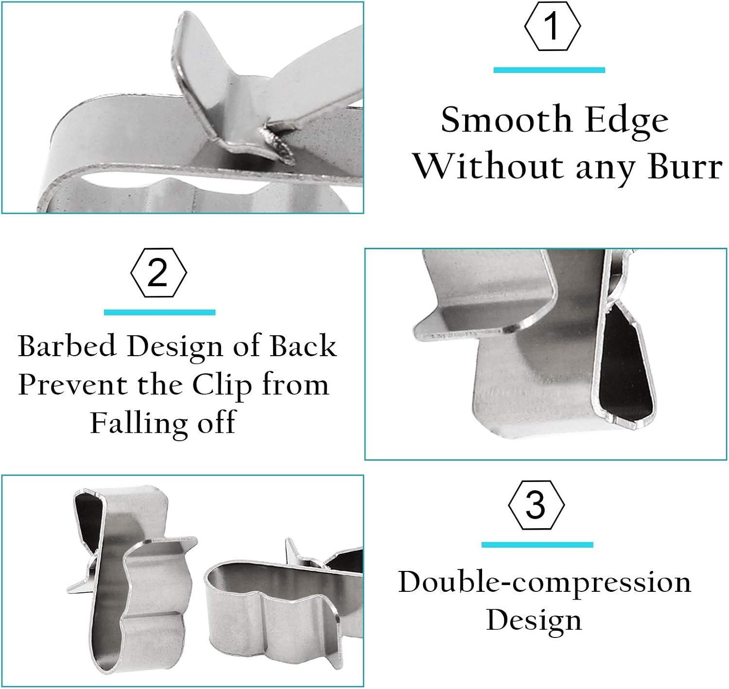 30pcs Solar Panel Cable Clips Trailer Wire Stainless Steel, 30 Pcs