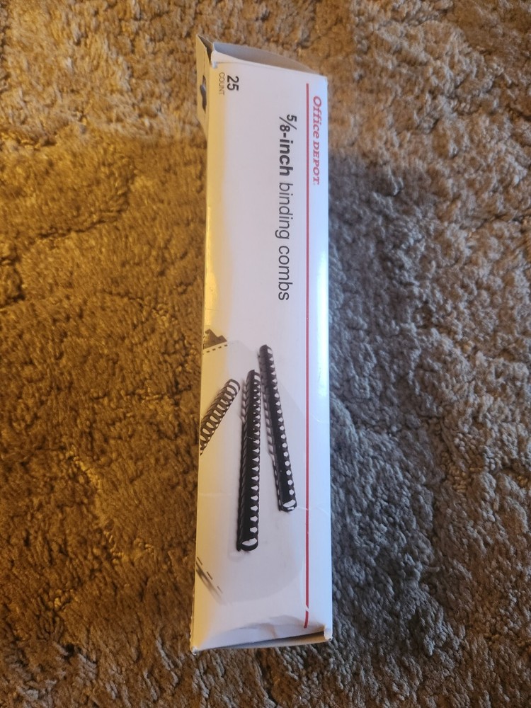 25 Office Depot 5/8" BINDING COMBS BLACK