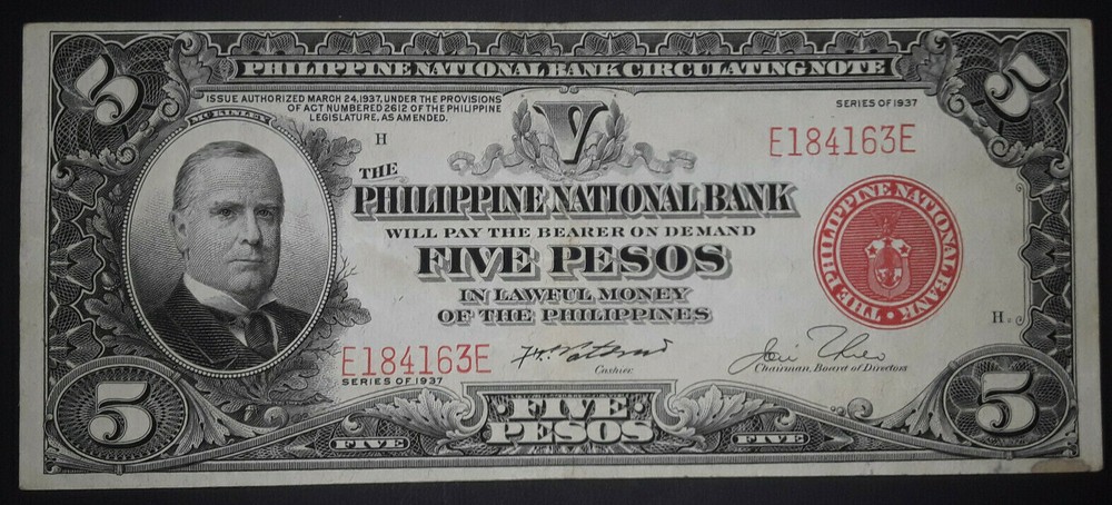 Philippines 5 Pesos 1937 P-57 