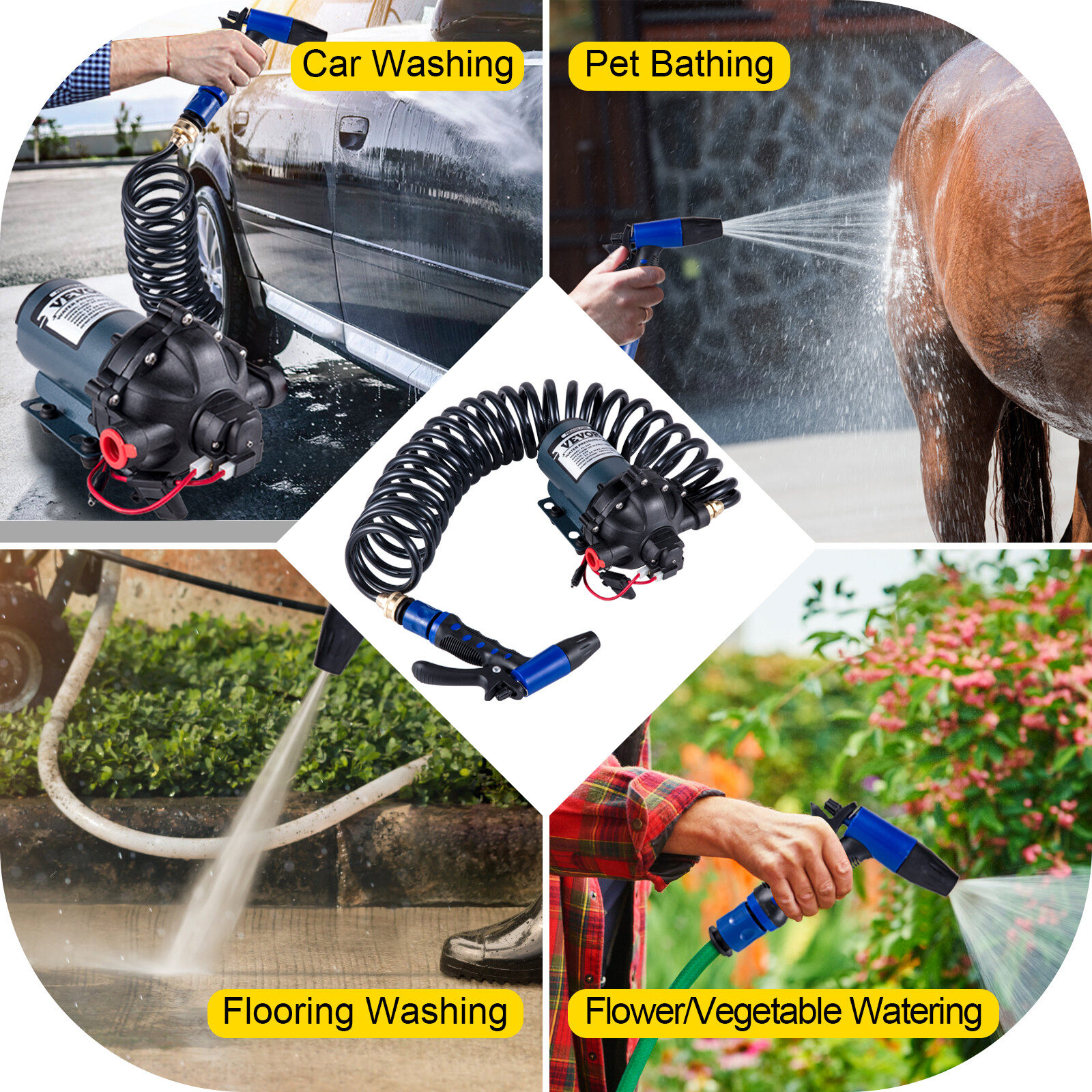 VEVOR Washdown Pump 5.5 GPM Deck Wash Pump Kit 12 V 70 PSI Boat Marine Yacht