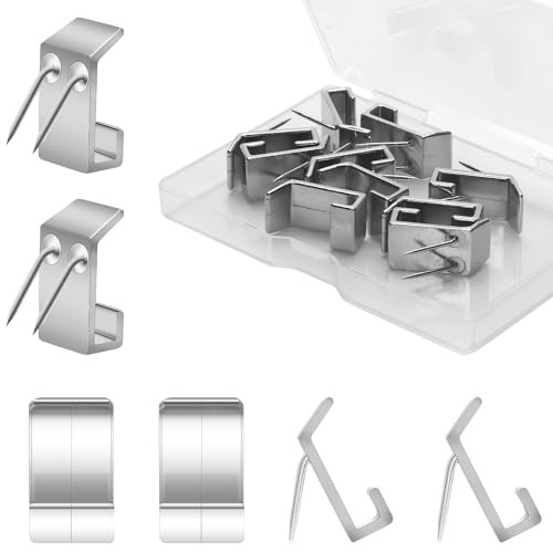 10pcs Cubicle Hooks, Metal Push Pin Hooks Fabric Panel Wall Hooks Silver