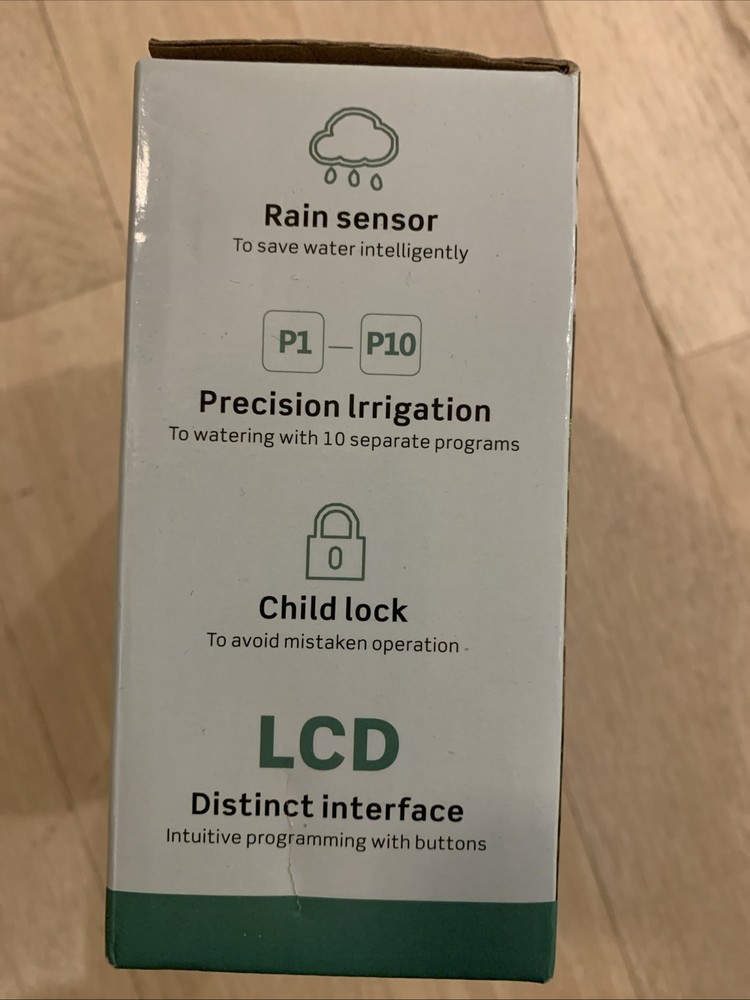 WT05 Automatic Water Timer IP54 Rain Sensor & Child-Lock – 1‑Zone, 10 Programs