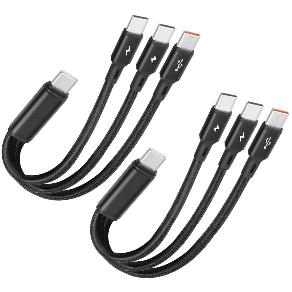 Cable divisor USB C, cable de carga USB C macho a macho 3 tipo C, cable de carga