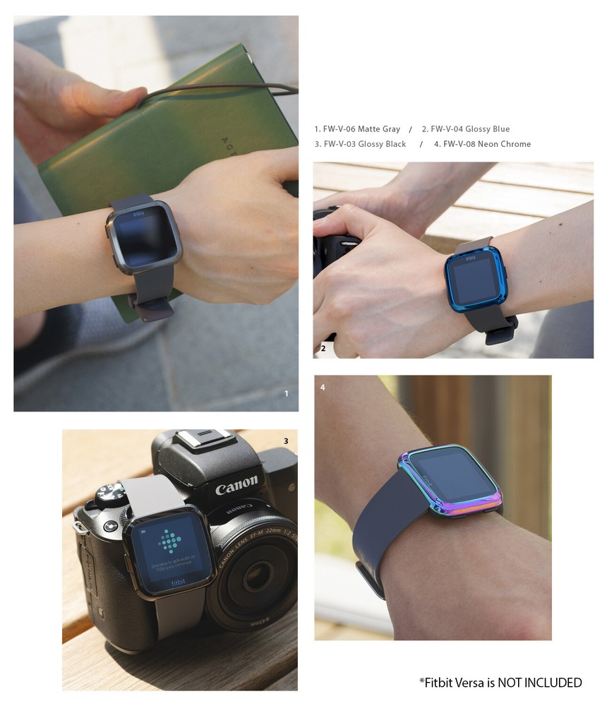 For Fitbit Versa Ringke Bezel Styling Frame Case Cover Stainless Steel Protector