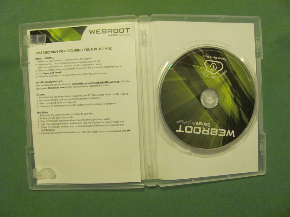 Webroot Secure Anywhere Internet Security - Full Version for Windows & Mac...