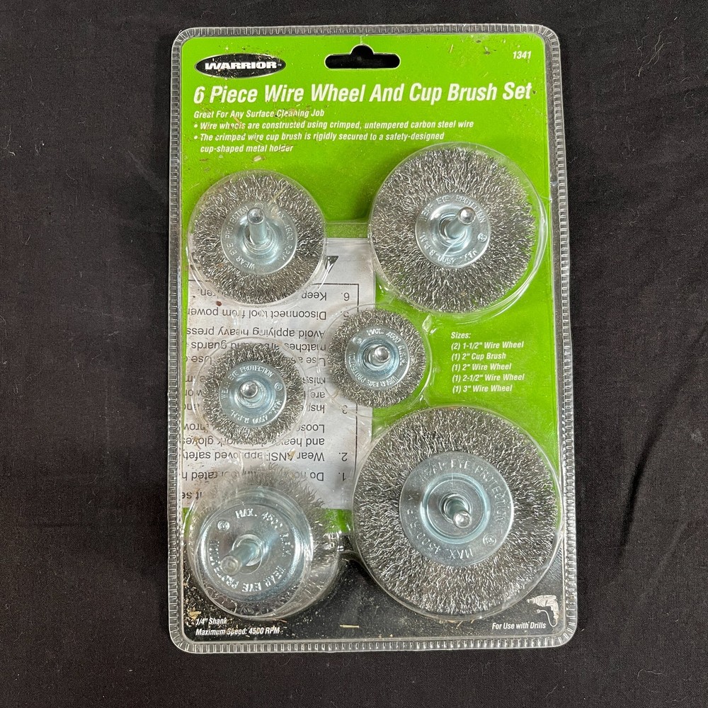 Warrior 6 Pieces Wire Wheel And Cup Brush Set