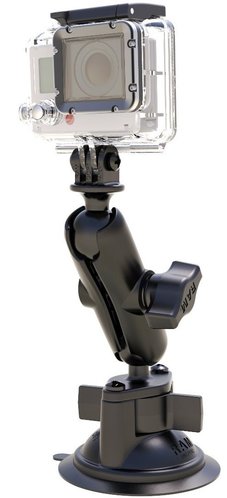 RAM Windshield Dash Suction Cup Mount with Custom GoPro Hero Adapter