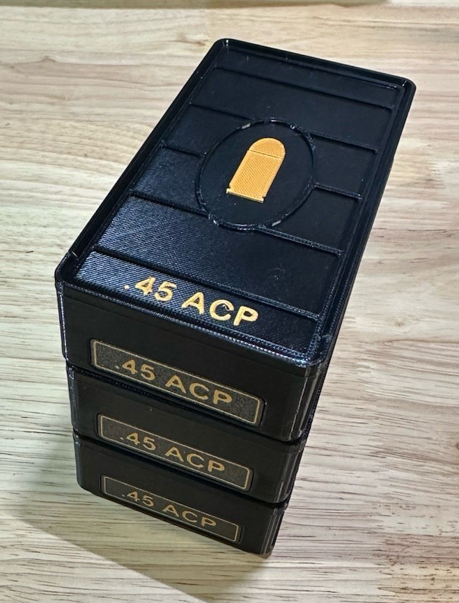 Stackable 45 ACP Auto Ammo Box 50rd Capacity (3 Pack)