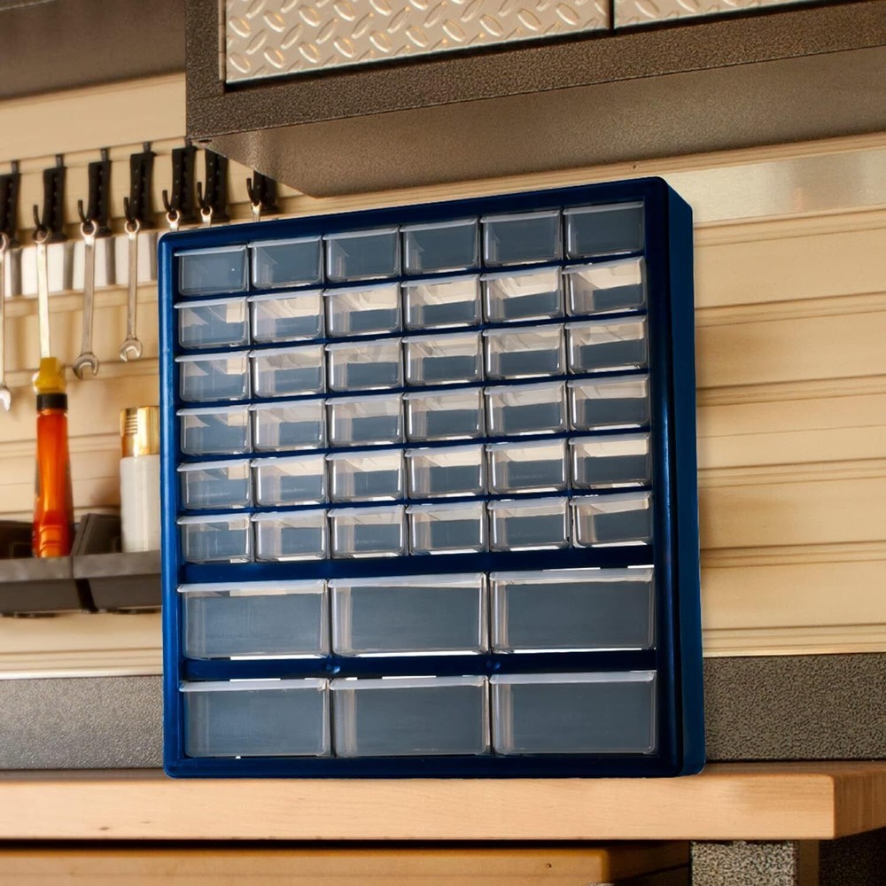 Plastic Storage Drawers 42 Compartment Organizer Desktop Wall Mount Container