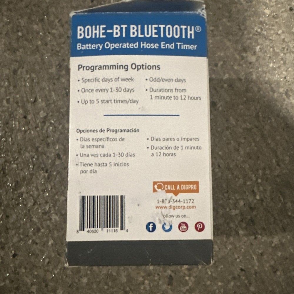 DIG DIGs BOHE-BT Bluetooth Hose End Timer