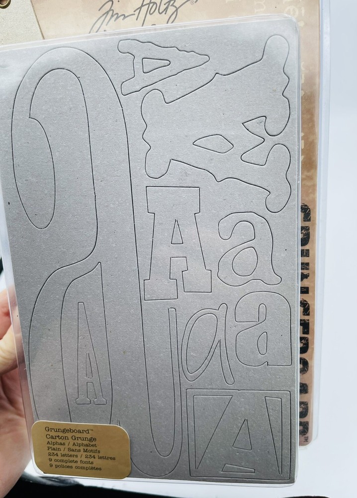Tim Holtz Idea-ology Grungeboard Plain Alphas & Basic Stripes 234 Letters NEW