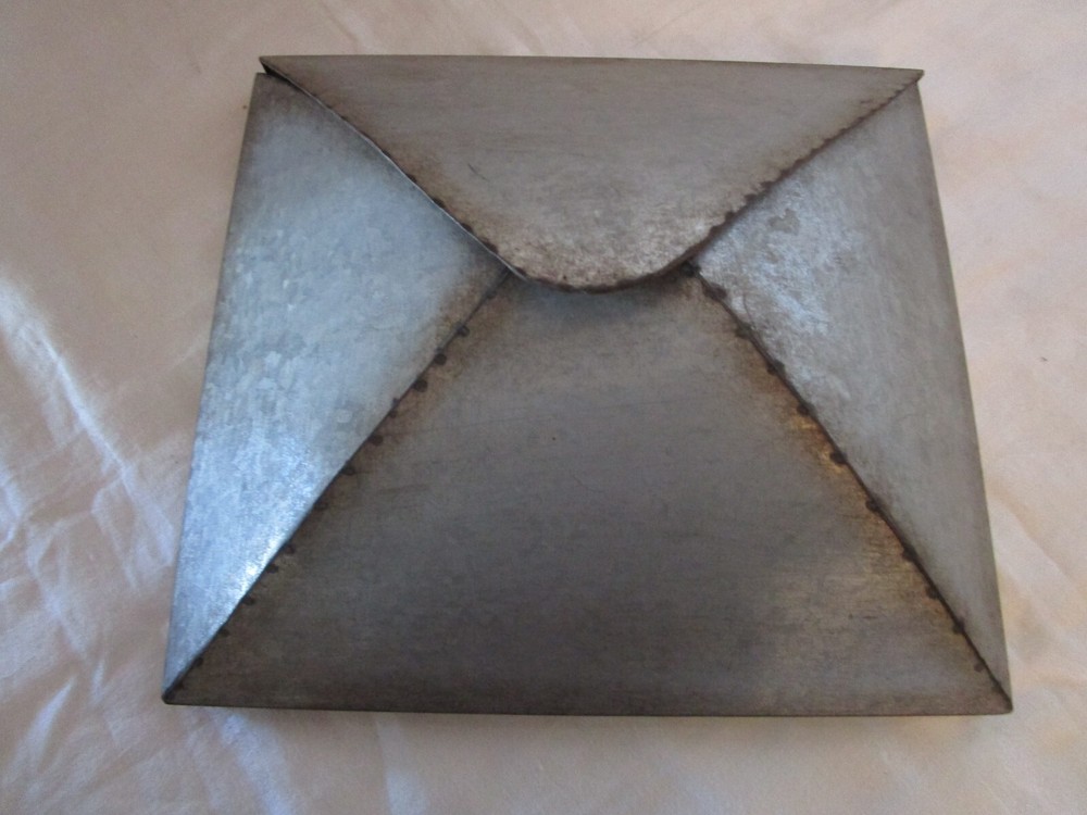 Galvanized Metal wall Envelope with hinged flap Letter Mail Organizer Rustic 11"