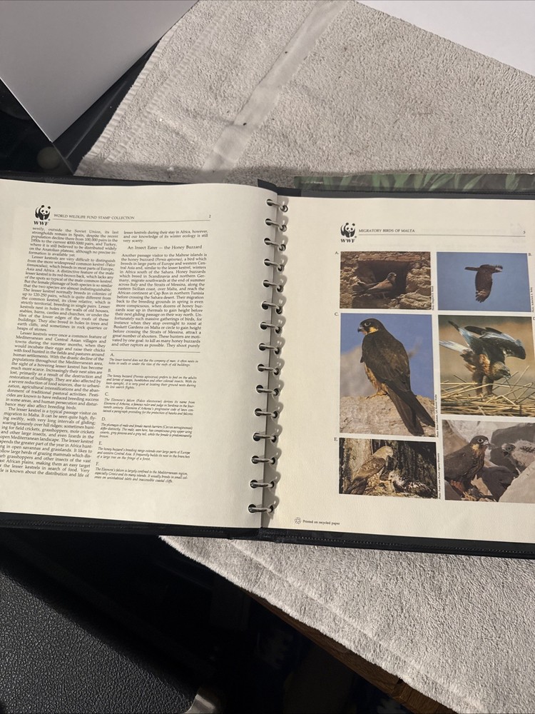 World Wildlife Fund Stamp Collection With Binder 34 Cards & Endangered Species