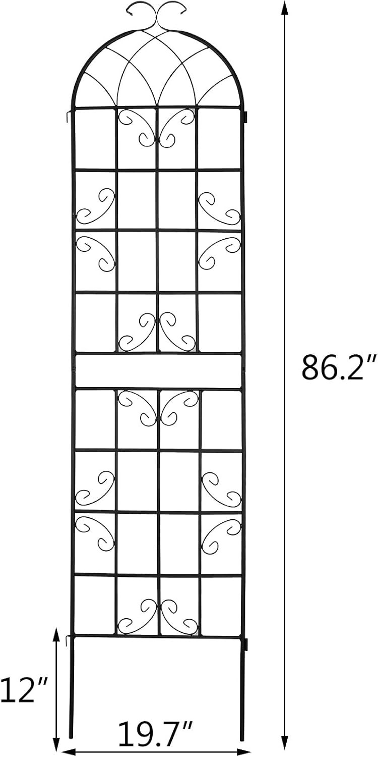 4 Pack 87"x 20" Metal Garden Trellis Wire Lattice Grid Panel for Climbing Plants