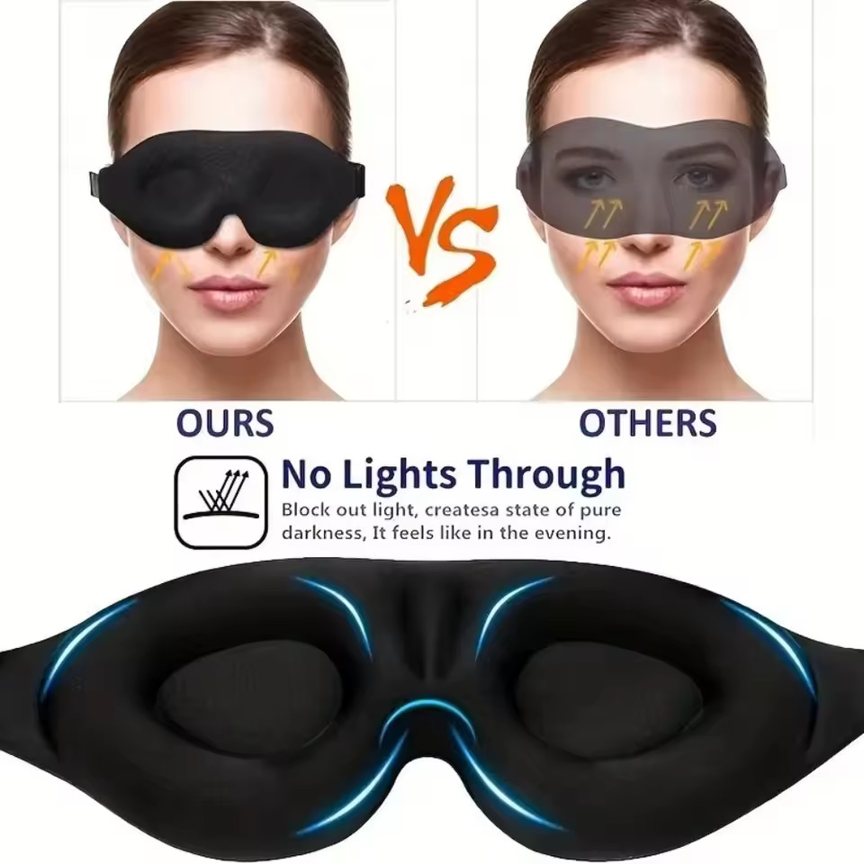 2/1 Pack Travel 3D Eye Mask Sleep Soft Padded Shade Cover Rest Relax Blindfold
